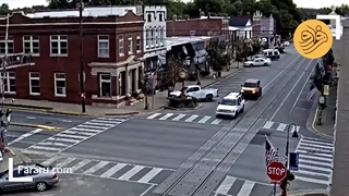 شاسی بلند از خطر برخورد با قطار گریخت!