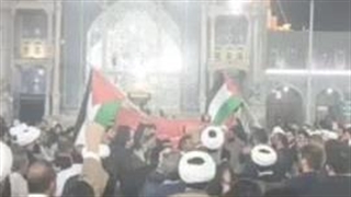 تجمع مردم در حرم حضرت معصومه (س) در حمایت از مردم فلسطین