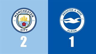 هایلایت بازی منچسترسیتی - برایتون (2-1)