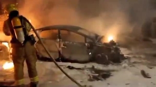 انهدام دهها دستگاه خودرو در عملیات موشکی رزمندگان فلسطینی به تلاویو - طوفان الاقصی