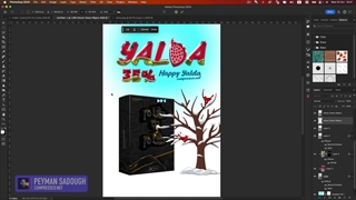 آموزش طراحی پوستر لایه باز شب یلدا با گروه کمپرس کو