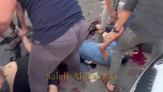 The entrance to al-Shifa hospital in Gaza was targeted by an Israeli missile