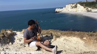 کمانچه فولکلور دانیال اژدری در فرانسه سواحل صخره‌ای اترتات