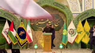 اجتماع بسیجیان در حمایت از مردم غزه - هفته بسیج 1402 حرم مطهر رضوی