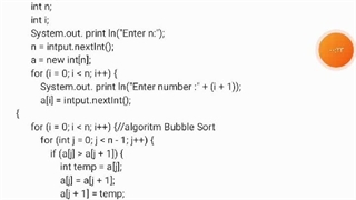 کد نویسی مرتب سازی حبابی عنصر درون یک آرایه در جاوا