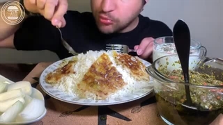 mukbang | persian food asmr | iranian food  asmr | iran street food asmr | Ghormeh sabzi | قرمه سبزی