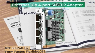 کارت شبکه اچ پی ای HPE Ethernet 1Gb 4-port 366FLR Adapter با پارت نامبر 665240-B21