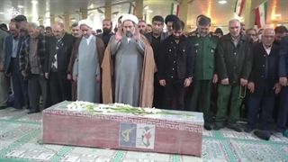 مراسم وداع با پیکر شهید حسینعلی جاودان‌ فر در زاهدان