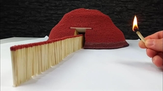 واکنش زنجیره ای بازی فوران آتشفشان دومینو کبریتی شگفت انگیز