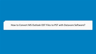 DataVare Exchange OST to PST Converter Software