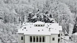 هنرنمایی برف در کاخِ سعدآباد