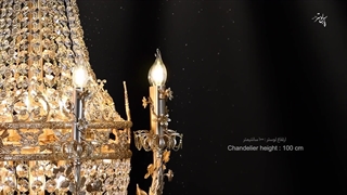 لوستر کلاسیک سلطنتی کریستالی مدل مجلل طلایی