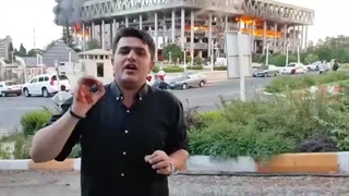 گزارش خبرنگار صداوسیما از مقابل ساختمان شیشه‌ای پس از حمله اسرائیل